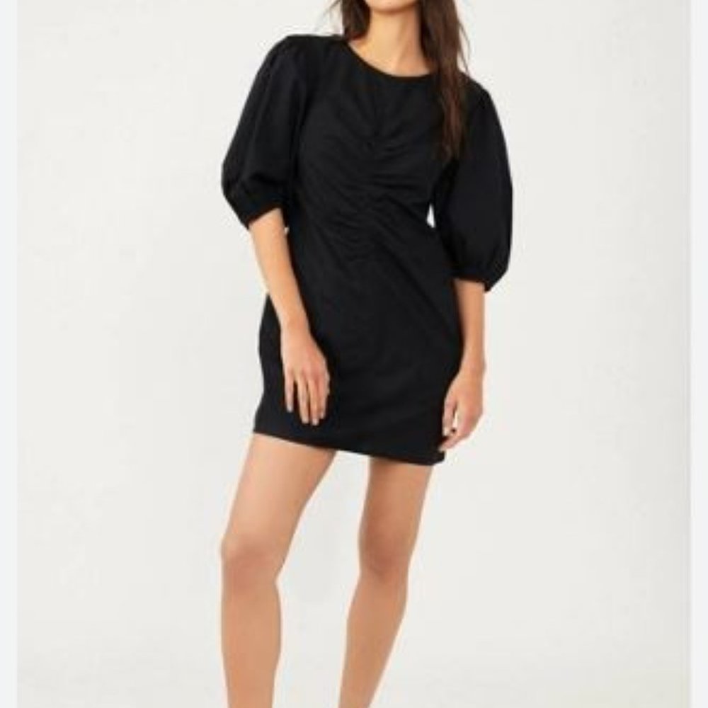 NWT Free People Black Hope Mini Dress Ruched Size Medium